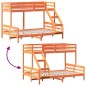 vidaXL Etagenbett 80x200/140x200 cm Wachsbraun Massivholz Kiefer vidaXL Etagenbett 80x200/140x200 cm Wachsbraun Massivholz Kiefer
