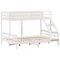 vidaXL Etagenbett 90x200/140x200 cm Weiß Massivholz Kiefer vidaXL Etagenbett 90x200/140x200 cm Weiß Massivholz Kiefer