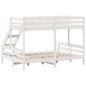 vidaXL Etagenbett 90x200/140x200 cm Weiß Massivholz Kiefer vidaXL Etagenbett 90x200/140x200 cm Weiß Massivholz Kiefer