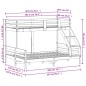 vidaXL Etagenbett 90x200/140x200 cm Weiß Massivholz Kiefer vidaXL Etagenbett 90x200/140x200 cm Weiß Massivholz Kiefer