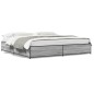 vidaXL Bettgestell Grau Sonoma 200x200 cm Holzwerkstoff und Metall vidaXL Bettgestell Grau Sonoma 200x200 cm Holzwerkstoff und Metall