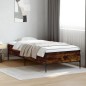 vidaXL Bettgestell Räuchereiche 75x190 cm Holzwerkstoff und Metall vidaXL Bettgestell Räuchereiche 75x190 cm Holzwerkstoff und Metall