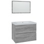 vidaXL Badmöbel-Set Grau Sonoma Holzwerkstoff vidaXL Badmöbel-Set Grau Sonoma Holzwerkstoff