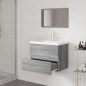 vidaXL Badmöbel-Set Grau Sonoma Holzwerkstoff vidaXL Badmöbel-Set Grau Sonoma Holzwerkstoff