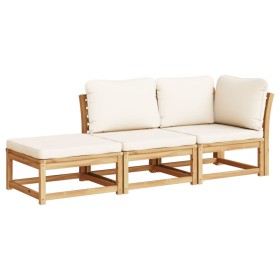 vidaXL 3-tlg. Garten-Lounge-Set mit Kissen Massivholz Akazie