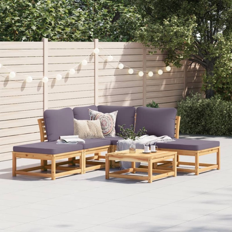 vidaXL 6-tlg. Garten-Lounge-Set mit Kissen Massivholz Akazie vidaXL 6-tlg. Garten-Lounge-Set mit Kissen Massivholz Akazie