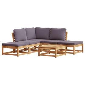 vidaXL 6-tlg. Garten-Lounge-Set mit Kissen Massivholz Akazie