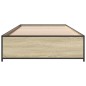 vidaXL Bettgestell Sonoma-Eiche 90x190 cm Holzwerkstoff und Metall vidaXL Bettgestell Sonoma-Eiche 90x190 cm Holzwerkstoff und Metall