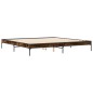 vidaXL Bettgestell Räuchereiche 200x200 cm Holzwerkstoff und Metall vidaXL Bettgestell Räuchereiche 200x200 cm Holzwerkstoff und Metall