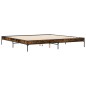 vidaXL Bettgestell Räuchereiche 200x200 cm Holzwerkstoff und Metall vidaXL Bettgestell Räuchereiche 200x200 cm Holzwerkstoff und Metall