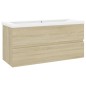 vidaXL Waschbeckenunterschrank Einbaubecken Sonoma-Eiche Holzwerkstoff vidaXL Waschbeckenunterschrank Einbaubecken Sonoma-Eiche Holzwerkstoff