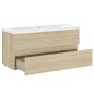 vidaXL Waschbeckenunterschrank Einbaubecken Sonoma-Eiche Holzwerkstoff vidaXL Waschbeckenunterschrank Einbaubecken Sonoma-Eiche Holzwerkstoff