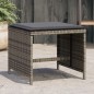 vidaXL Gartenhocker mit Kissen 4 Stk. Grau 40x40x35 cm Poly Rattan vidaXL Gartenhocker mit Kissen 4 Stk. Grau 40x40x35 cm Poly Rattan