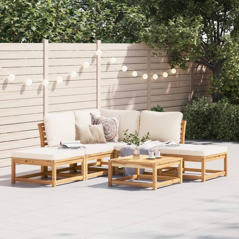 vidaXL 6-tlg. Garten-Lounge-Set mit Kissen Massivholz Akazie vidaXL 6-tlg. Garten-Lounge-Set mit Kissen Massivholz Akazie