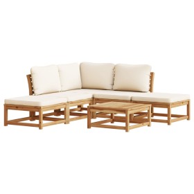vidaXL 6-tlg. Garten-Lounge-Set mit Kissen Massivholz Akazie