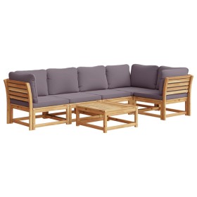 vidaXL 6-tlg. Garten-Lounge-Set mit Kissen Massivholz Akazie