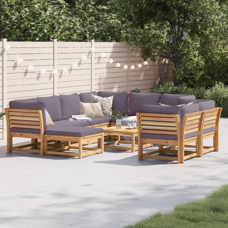 vidaXL 10-tlg. Garten-Lounge-Set mit Kissen Massivholz Akazie vidaXL 10-tlg. Garten-Lounge-Set mit Kissen Massivholz Akazie