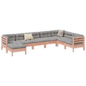 vidaXL 8-tlg. Garten-Sofagarnitur mit Kissen Massivholz Douglasie