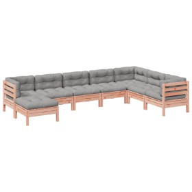 vidaXL 8-tlg. Garten-Sofagarnitur mit Kissen Massivholz Douglasie
