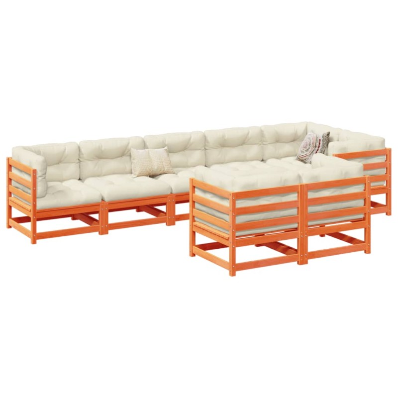 vidaXL 8-tlg. Garten-Sofagarnitur mit Kissen Wachsbraun Kiefernholz vidaXL 8-tlg. Garten-Sofagarnitur mit Kissen Wachsbraun Kiefernholz