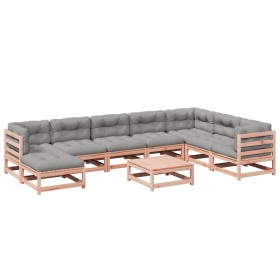 vidaXL 9-tlg. Garten-Sofagarnitur mit Kissen Massivholz Douglasie