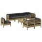 vidaXL 9-tlg. Garten-Sofagarnitur mit Kissen Kiefernholz Imprägniert vidaXL 9-tlg. Garten-Sofagarnitur mit Kissen Kiefernholz Imprägniert