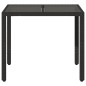 vidaXL Gartentisch mit Glasplatte Schwarz 90x90x75 cm Poly Rattan vidaXL Gartentisch mit Glasplatte Schwarz 90x90x75 cm Poly Rattan