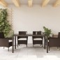 vidaXL Gartentisch mit Glasplatte Braun 150x90x75 cm Poly Rattan vidaXL Gartentisch mit Glasplatte Braun 150x90x75 cm Poly Rattan