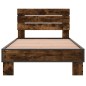 vidaXL Bettgestell Räuchereiche 75x190 cm Holzwerkstoff und Metall vidaXL Bettgestell Räuchereiche 75x190 cm Holzwerkstoff und Metall