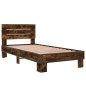 vidaXL Bettgestell Räuchereiche 90x190 cm Holzwerkstoff und Metall vidaXL Bettgestell Räuchereiche 90x190 cm Holzwerkstoff und Metall