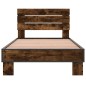 vidaXL Bettgestell Räuchereiche 90x190 cm Holzwerkstoff und Metall vidaXL Bettgestell Räuchereiche 90x190 cm Holzwerkstoff und Metall