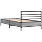 vidaXL Bettgestell Grau Sonoma 90x190 cm Holzwerkstoff und Metall vidaXL Bettgestell Grau Sonoma 90x190 cm Holzwerkstoff und Metall