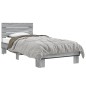 vidaXL Bettgestell Grau Sonoma 100x200 cm Holzwerkstoff und Metall vidaXL Bettgestell Grau Sonoma 100x200 cm Holzwerkstoff und Metall