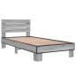 vidaXL Bettgestell Grau Sonoma 100x200 cm Holzwerkstoff und Metall vidaXL Bettgestell Grau Sonoma 100x200 cm Holzwerkstoff und Metall