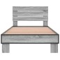 vidaXL Bettgestell Grau Sonoma 100x200 cm Holzwerkstoff und Metall vidaXL Bettgestell Grau Sonoma 100x200 cm Holzwerkstoff und Metall