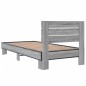 vidaXL Bettgestell Grau Sonoma 100x200 cm Holzwerkstoff und Metall vidaXL Bettgestell Grau Sonoma 100x200 cm Holzwerkstoff und Metall