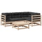 vidaXL 5-tlg. Garten-Sofagarnitur mit Kissen Massivholz Kiefer vidaXL 5-tlg. Garten-Sofagarnitur mit Kissen Massivholz Kiefer
