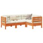 vidaXL 4-tlg. Garten-Sofagarnitur mit Kissen Wachsbraun Kiefernholz vidaXL 4-tlg. Garten-Sofagarnitur mit Kissen Wachsbraun Kiefernholz
