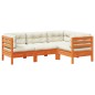 vidaXL 4-tlg. Garten-Sofagarnitur mit Kissen Wachsbraun Kiefernholz vidaXL 4-tlg. Garten-Sofagarnitur mit Kissen Wachsbraun Kiefernholz