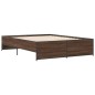 vidaXL Bettgestell Braun Eichen-Optik 150x200 cm Holzwerkstoff Metall vidaXL Bettgestell Braun Eichen-Optik 150x200 cm Holzwerkstoff Metall