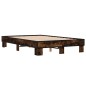 vidaXL Bettgestell Räuchereiche 140x190 cm Holzwerkstoff und Metall vidaXL Bettgestell Räuchereiche 140x190 cm Holzwerkstoff und Metall
