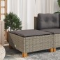 vidaXL Gartenhocker mit Kissen Grau 63,5x56x32 cm Poly Rattan vidaXL Gartenhocker mit Kissen Grau 63,5x56x32 cm Poly Rattan