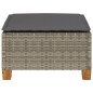 vidaXL Gartenhocker mit Kissen Grau 63,5x56x32 cm Poly Rattan vidaXL Gartenhocker mit Kissen Grau 63,5x56x32 cm Poly Rattan