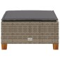 vidaXL Gartenhocker mit Kissen Grau 63,5x56x32 cm Poly Rattan vidaXL Gartenhocker mit Kissen Grau 63,5x56x32 cm Poly Rattan