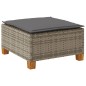 vidaXL Gartenhocker mit Kissen Grau 63,5x56x32 cm Poly Rattan vidaXL Gartenhocker mit Kissen Grau 63,5x56x32 cm Poly Rattan