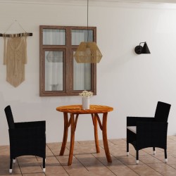 3-tlg. Garten-Essgruppe Schwarz