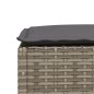 vidaXL Gartenhocker mit Kissen Grau 63,5x56x32 cm Poly Rattan vidaXL Gartenhocker mit Kissen Grau 63,5x56x32 cm Poly Rattan