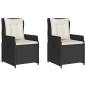 vidaXL Gartensessel 2 Stk. Verstellbar Schwarz Poly Rattan vidaXL Gartensessel 2 Stk. Verstellbar Schwarz Poly Rattan