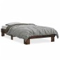 vidaXL Bettgestell Räuchereiche 90x190 cm Holzwerkstoff und Metall vidaXL Bettgestell Räuchereiche 90x190 cm Holzwerkstoff und Metall