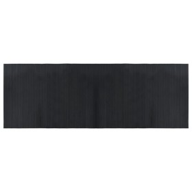 vidaXL Teppich Rechteckig Schwarz 70x200 cm Bambus